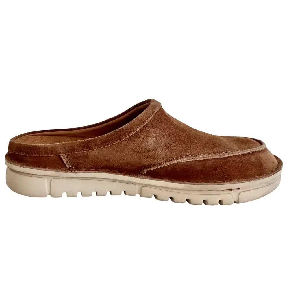 Vionic Mens Uptown Clog Tan Suede Slip On Mules Comfort Shoes Casual Preppy 8
